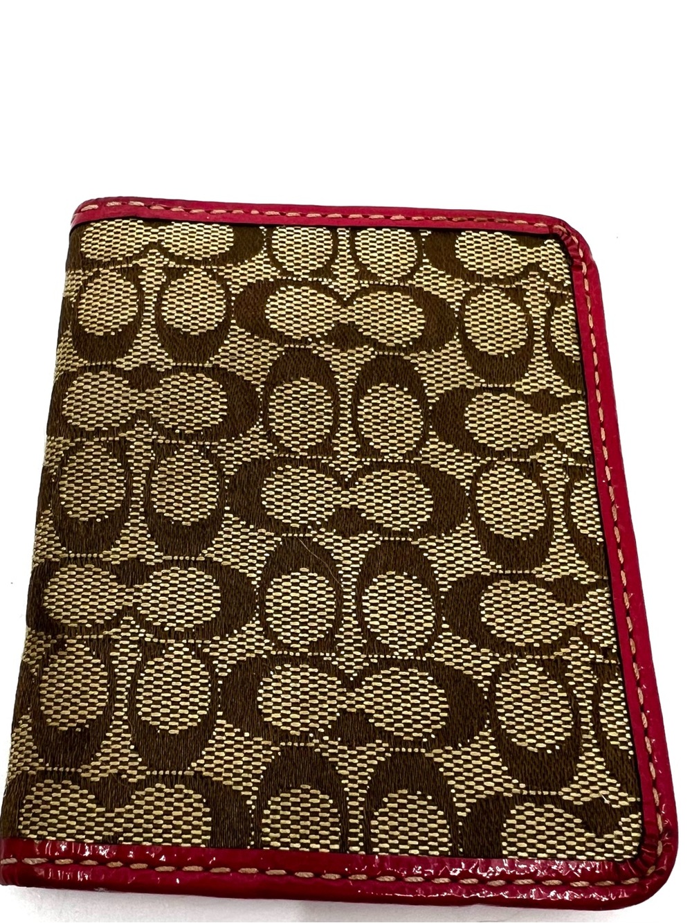COACH Vintage Mini Signature Jacquard Small Wallet Card Holder Y2k - Picture 2 of 12